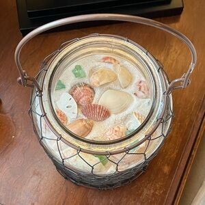 Florida Gulf Coast Sugar white sand, shells and sea glass decor